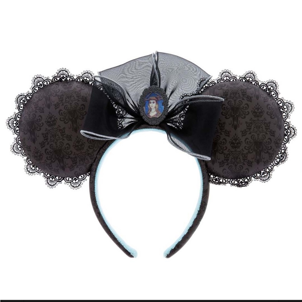 Medusa Haunted Mansion Black Lace Mouse Ears Headband